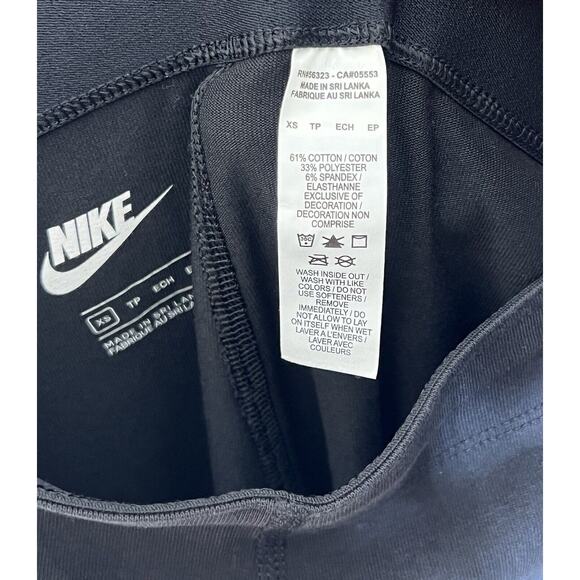 Nike Gold Glitter SPELLOUT Pull‎ On Ankle Leggings Womens Size XS Black Stretch - Picture 4 of 11
